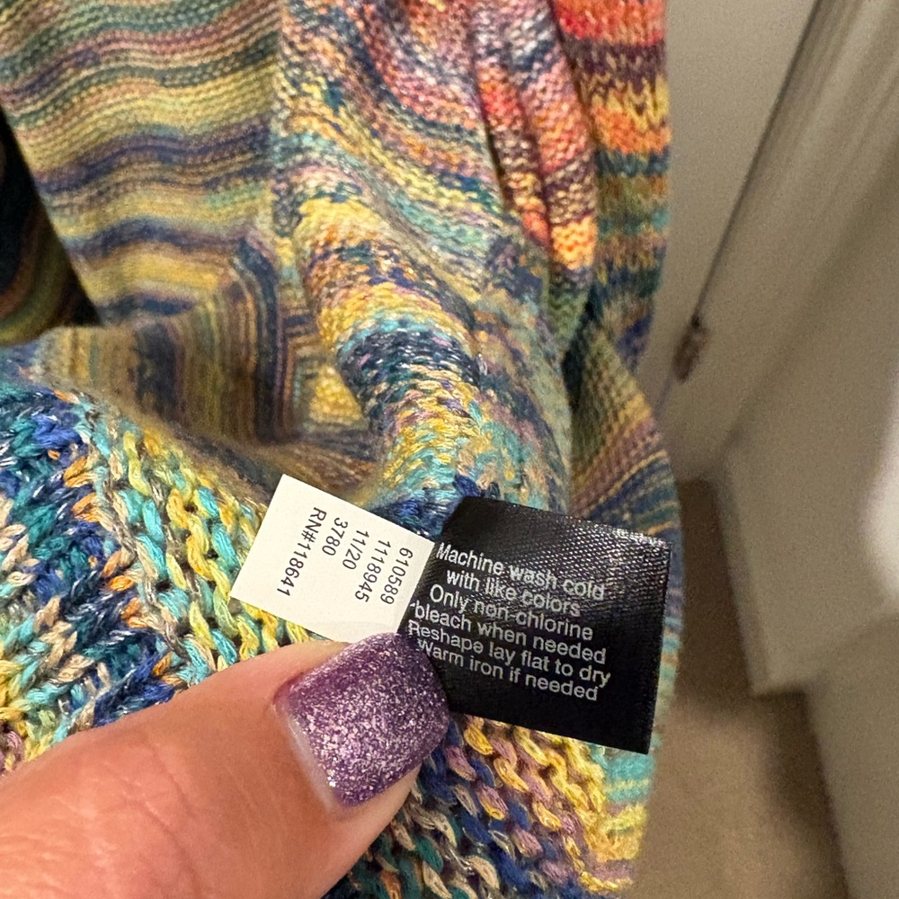 Lane Bryant 26/28 Colorful Knit Cardigan - Short Sleeved - Picture 5 of 5